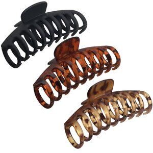 Non-Slip Jumbo Hair Clips for Long, Thick Hair - 3 Pack of Elegant Accessories